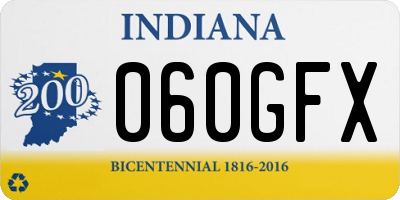 IN license plate 060GFX