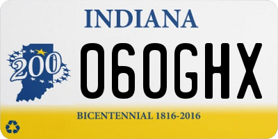 IN license plate 060GHX