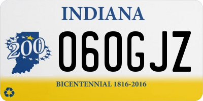 IN license plate 060GJZ