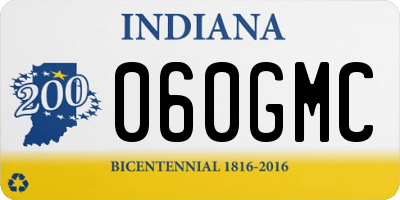 IN license plate 060GMC