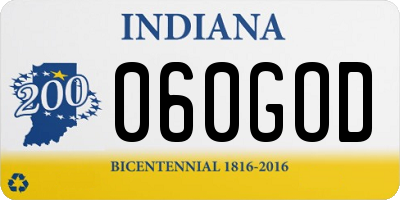 IN license plate 060GOD