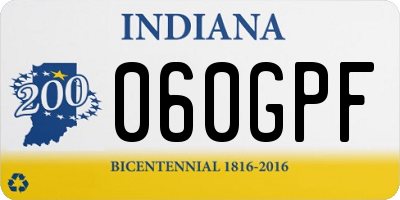 IN license plate 060GPF