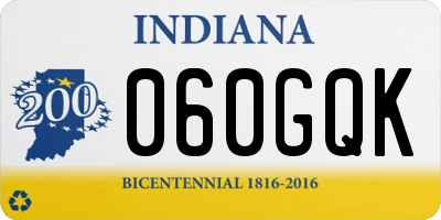 IN license plate 060GQK