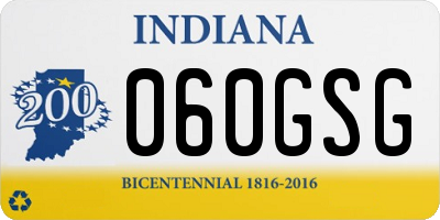 IN license plate 060GSG
