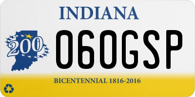 IN license plate 060GSP