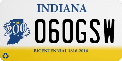 IN license plate 060GSW