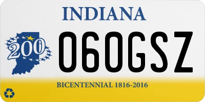 IN license plate 060GSZ