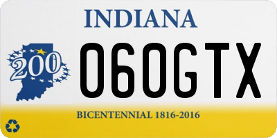 IN license plate 060GTX