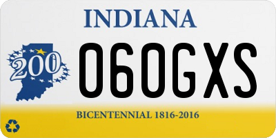 IN license plate 060GXS