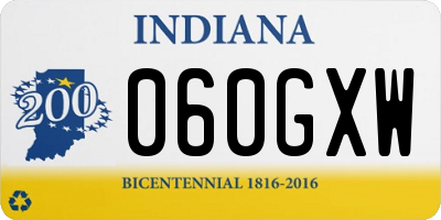 IN license plate 060GXW