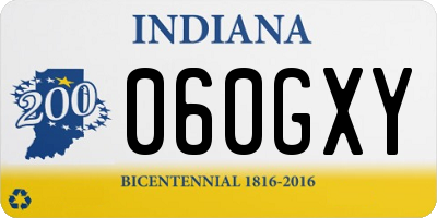 IN license plate 060GXY