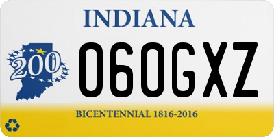 IN license plate 060GXZ
