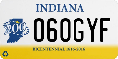 IN license plate 060GYF