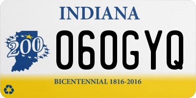 IN license plate 060GYQ