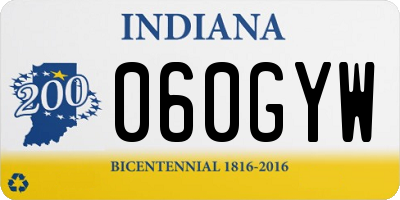 IN license plate 060GYW