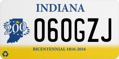 IN license plate 060GZJ