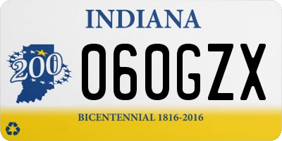 IN license plate 060GZX