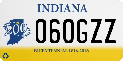 IN license plate 060GZZ