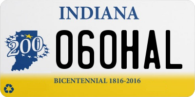 IN license plate 060HAL