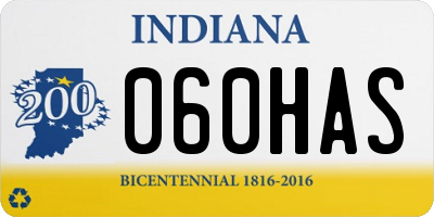 IN license plate 060HAS