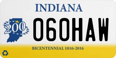 IN license plate 060HAW