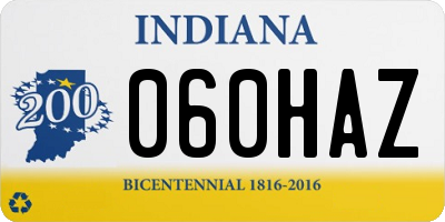 IN license plate 060HAZ