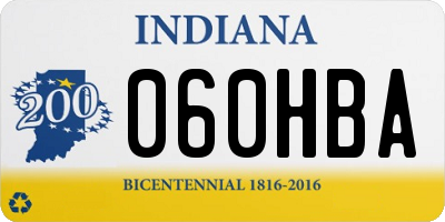 IN license plate 060HBA