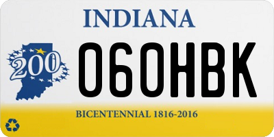 IN license plate 060HBK