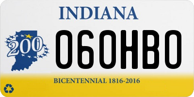 IN license plate 060HBO