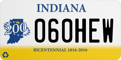 IN license plate 060HEW