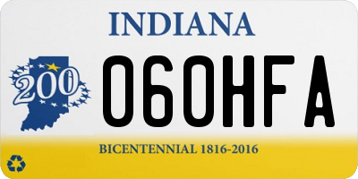 IN license plate 060HFA