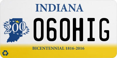 IN license plate 060HIG