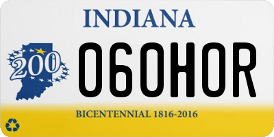 IN license plate 060HOR