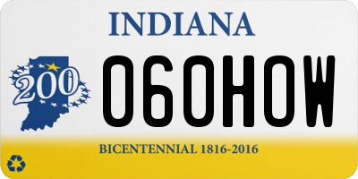 IN license plate 060HOW