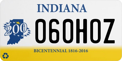 IN license plate 060HOZ