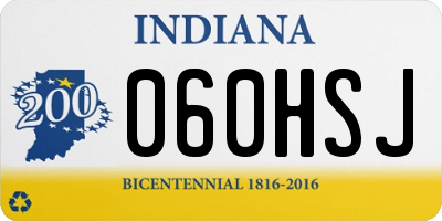 IN license plate 060HSJ