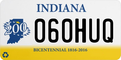 IN license plate 060HUQ