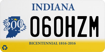 IN license plate 060HZM