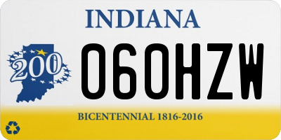 IN license plate 060HZW