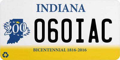 IN license plate 060IAC