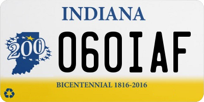 IN license plate 060IAF