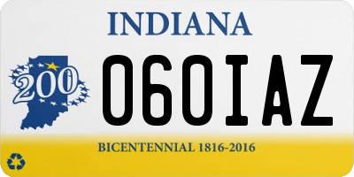 IN license plate 060IAZ
