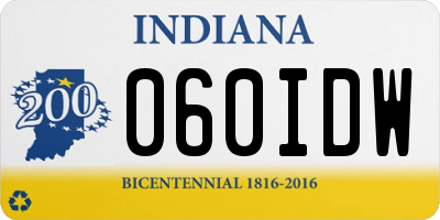 IN license plate 060IDW
