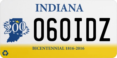 IN license plate 060IDZ