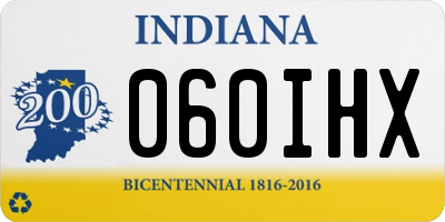 IN license plate 060IHX