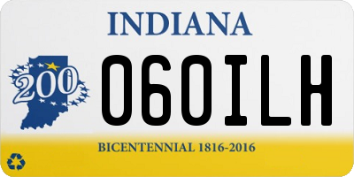 IN license plate 060ILH