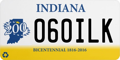 IN license plate 060ILK