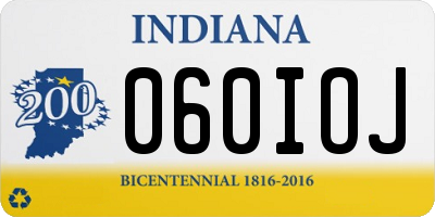 IN license plate 060IOJ