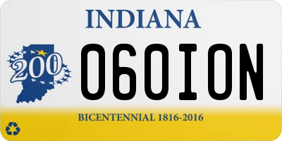 IN license plate 060ION