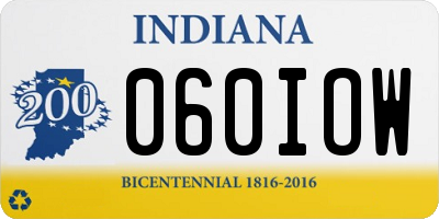 IN license plate 060IOW
